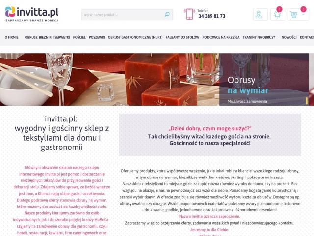 Invitta - Tekstylia dla restauracji